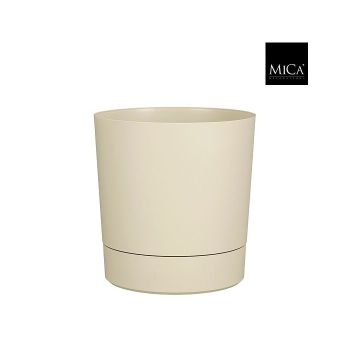 Mica Decorations coco gerecycled kunststof bloempot Ø22.5x23.5cm beige