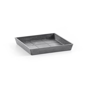 Ecopots Saucer Square Grijs L18 x B18 x H2,5 cm