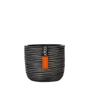 Capi nature rib indoor bol bloempot 23.4x21 cm antraciet