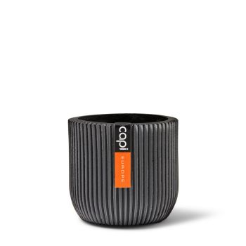 Capi nature groove indoor bol bloempot 14x13 cm zwart