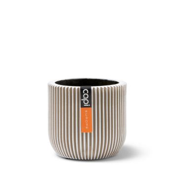 Capi nature groove indoor bol bloempot 9x8 cm ivoor